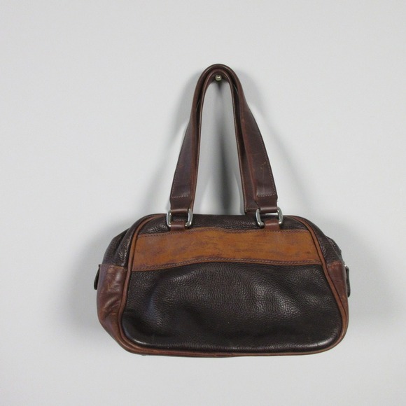 Roots Handbags - Roots Canada Leather Shoulder Bag Brown Pebbled Genuine Leather Hand Vtg y2k 462